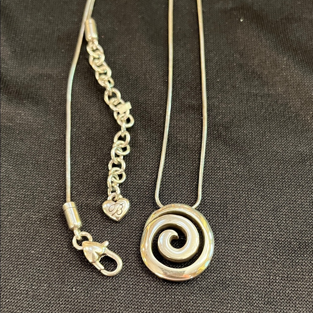 Retired Brighton vertigo spiral pendant fine chain necklace adjustable